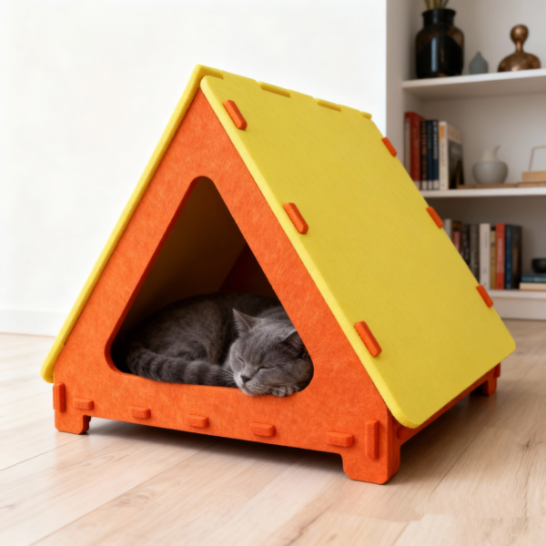 Triangular cat bed