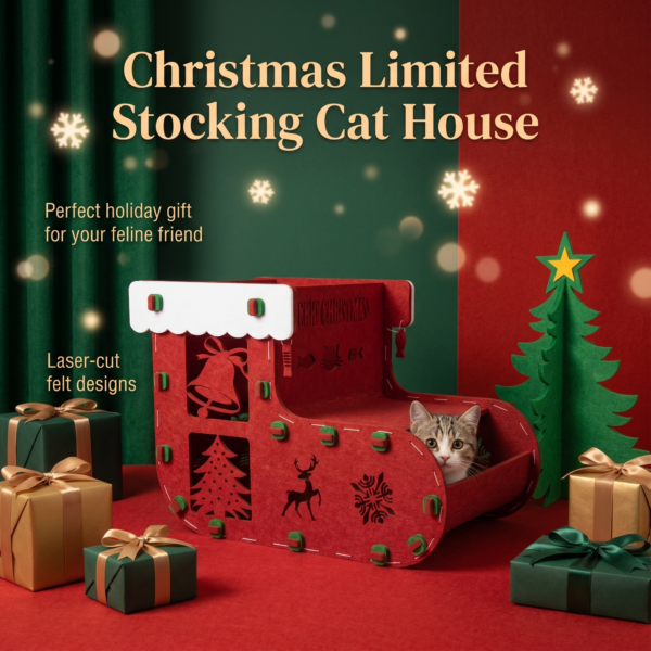 Christmas stocking pet bed